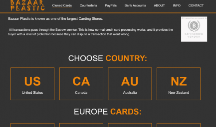 Credit card - Bazaar Plastic buy cloned cards, PayPal account, Counterfeits Credit card - Bazaar Plastic
buy cloned cards, PayPal account, Counterfeits