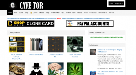 CaveTor - Dark social 
network